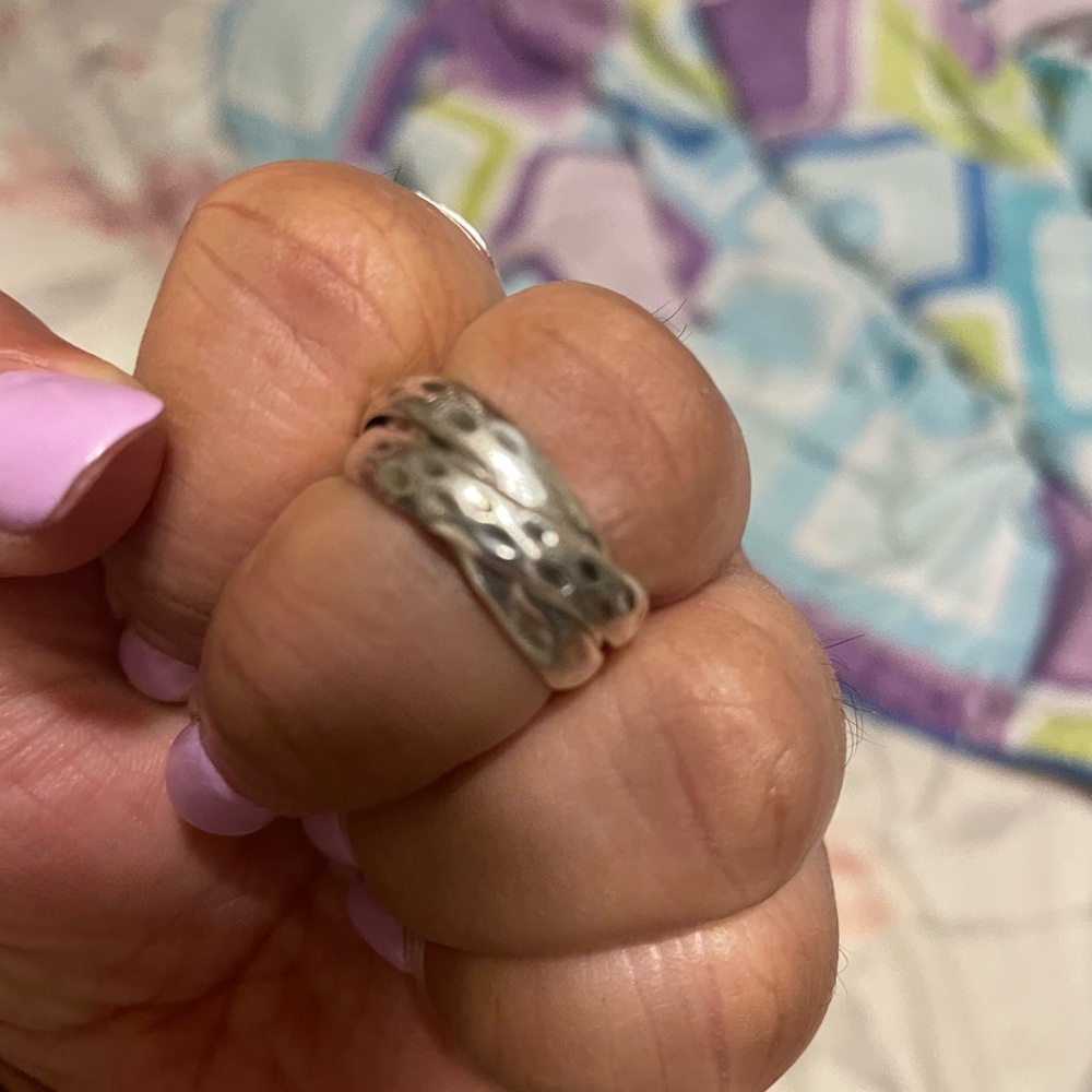 Silver Patterned Ring - image 1
